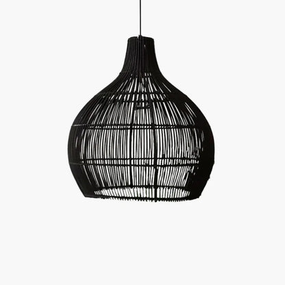 Grande Suspension Rotin Noir | TRESSÉ