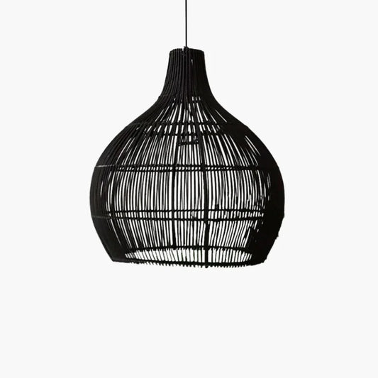 Grande Suspension Rotin Noir | TRESSÉ