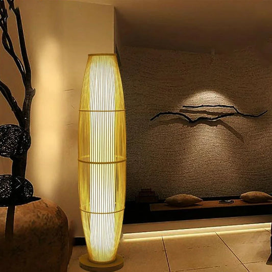 Lampadaire en Bambou Cylindrique | ÉLANCIO