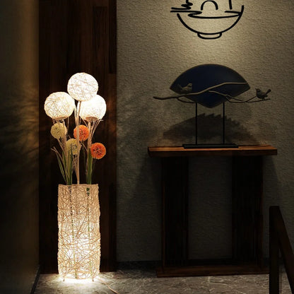 Lampadaire Fleur Rotin | FLORA