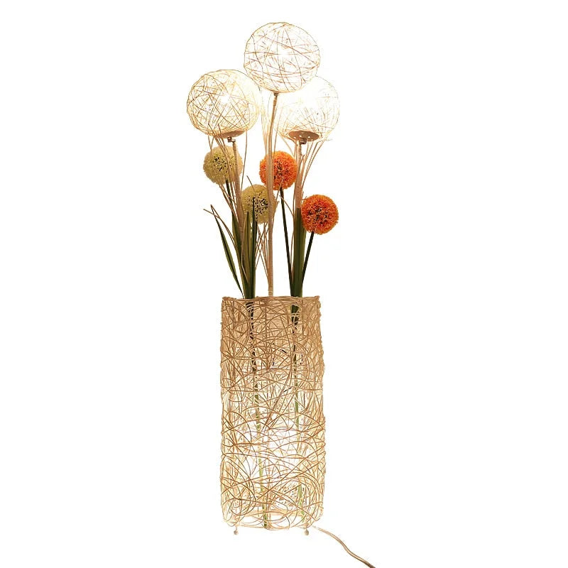 Lampadaire Fleur Rotin | FLORA