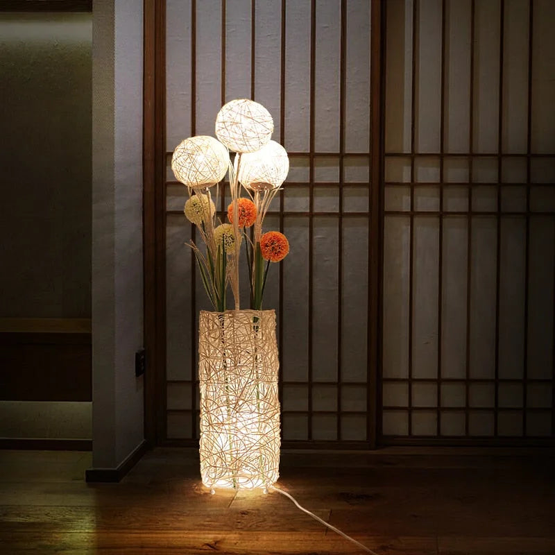 Lampadaire Fleur Rotin | FLORA
