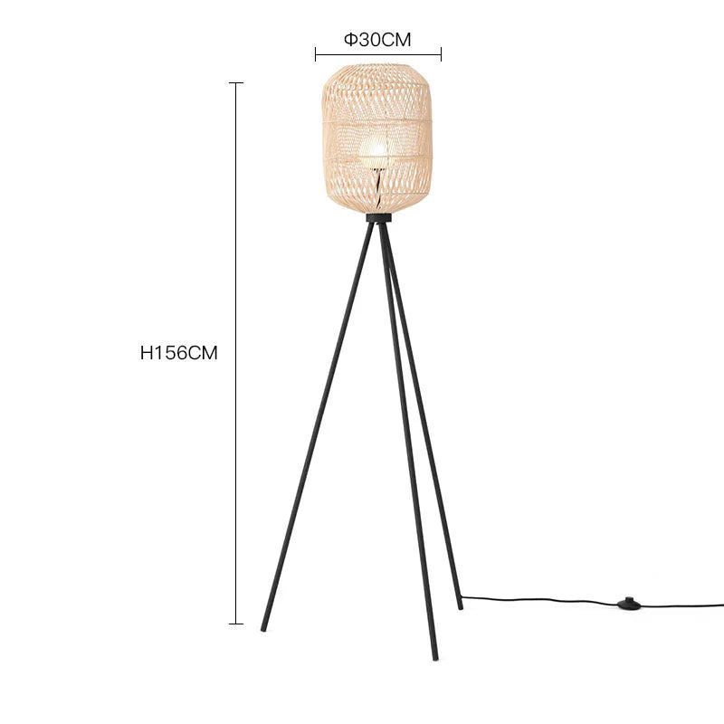 Lampadaire Trépied Rotin |  SOLÈNE