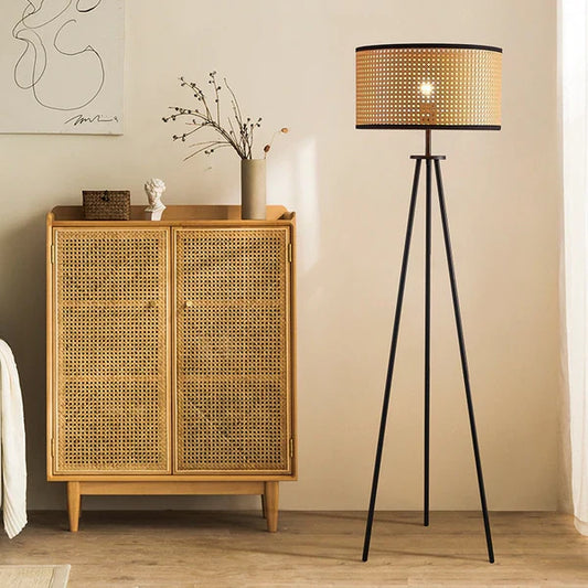 Lampadaire Trépied Cannage | MAELLE
