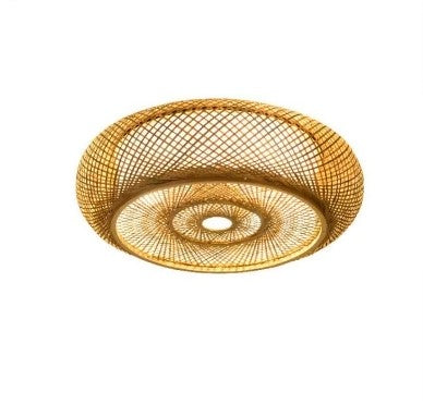 Luminaire en rotin vintage