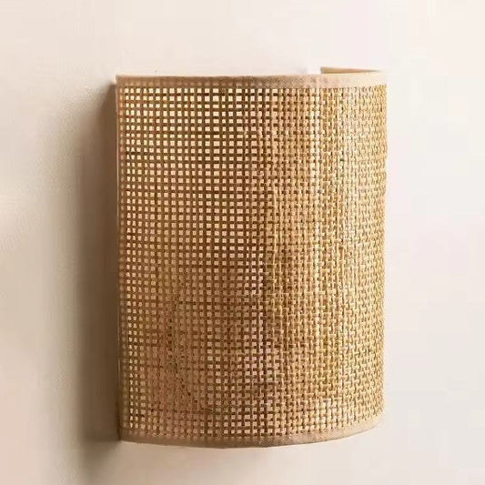 Luminaire en rotin mural simple