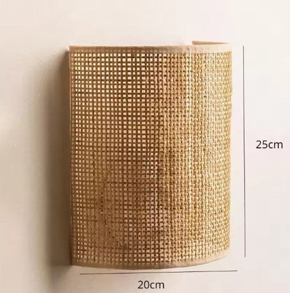 Luminaire en rotin mural simple