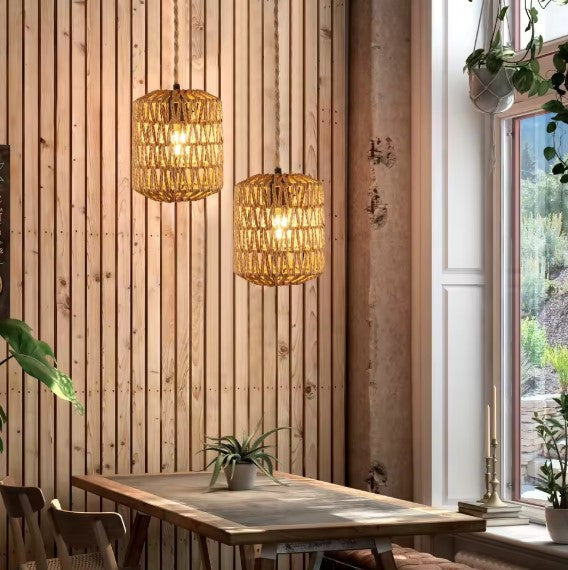Luminaire en rotin classe