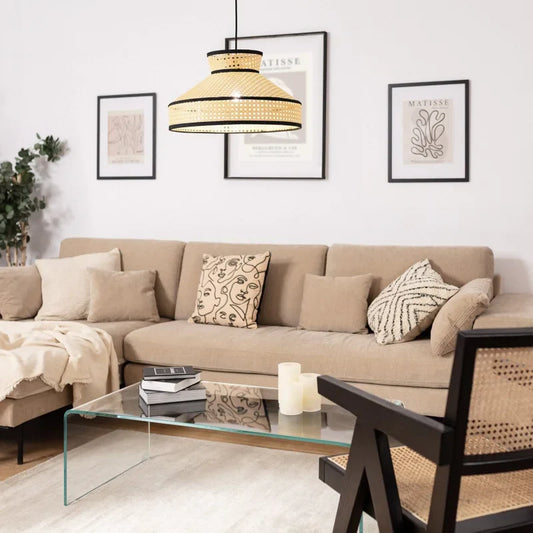 Lustre Suspension Cannage Rotin | SÉRÉNITÉ