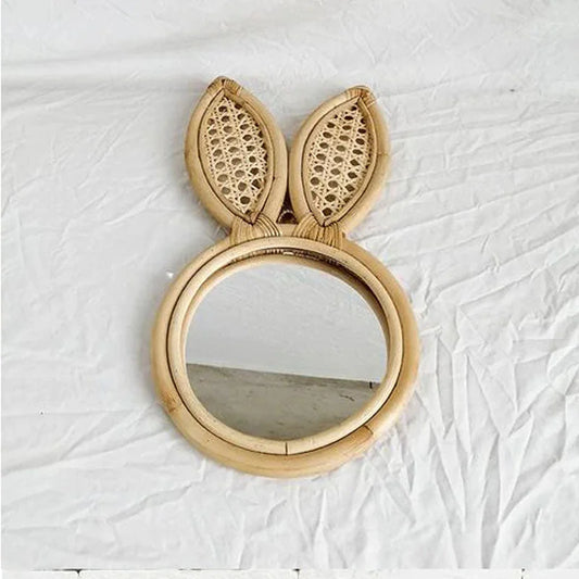 Miroir en Rotin Oreilles de Lapin | LAPINOU