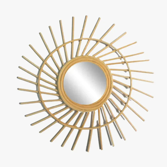 Miroir en Rotin Spirale | SOLAIRE