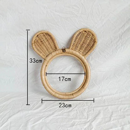 Miroir en Rotin Tête d'Ours | BEAR