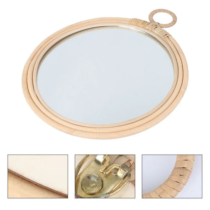 Miroir Rond Rotin Salle de Bain | AIGUE-MARINE