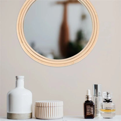 Miroir Rond Rotin Salle de Bain | AIGUE-MARINE