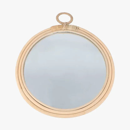 Miroir Rond Rotin Salle de Bain | AIGUE-MARINE
