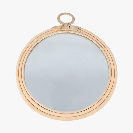 Miroir Rond Rotin Salle de Bain | AIGUE-MARINE