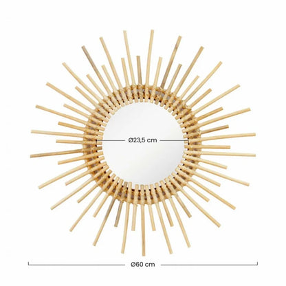 Miroir Rond Soleil Rotin | ÉCLAT