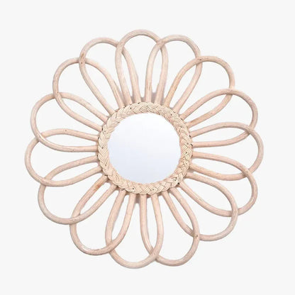 Miroir en Rotin Rond Blanc | MARGO