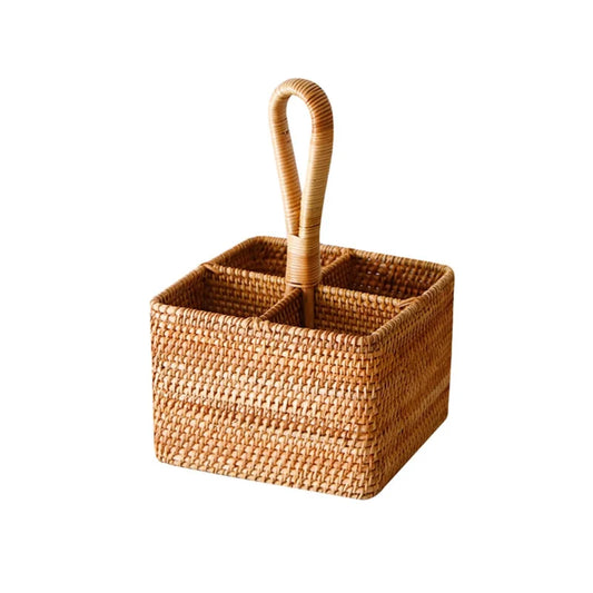 Panier à Couverts en Rotin