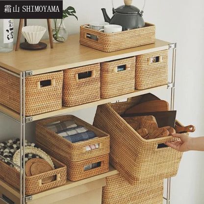Panier de Rangement en Rotin