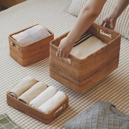Panier de Rangement en Rotin