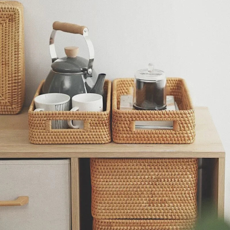 Panier de Rangement en Rotin