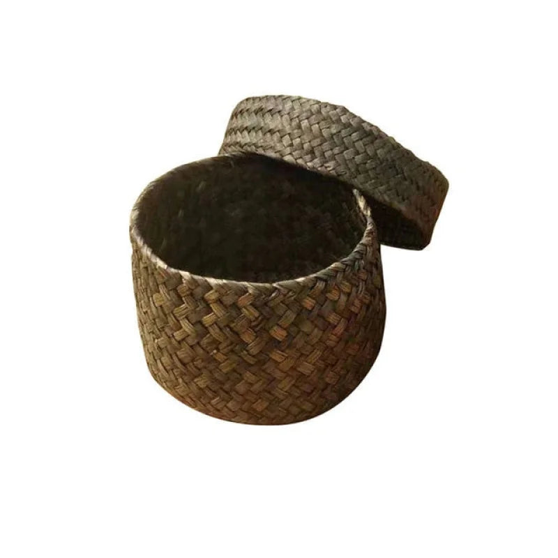 Panier en Rotin Avec Couvercle