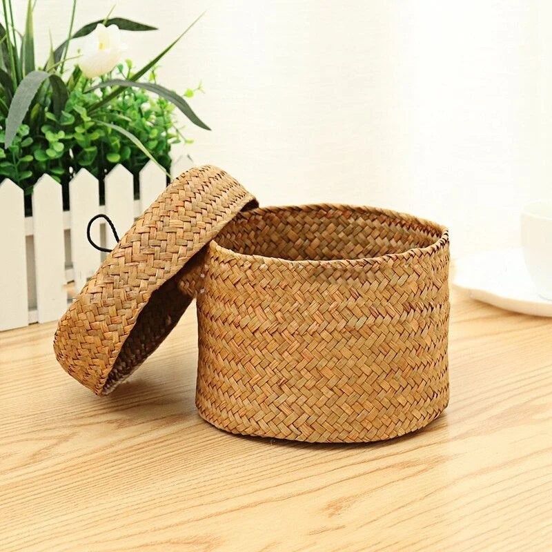Panier en Rotin Avec Couvercle