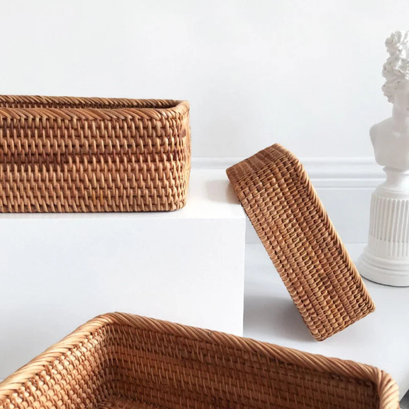 Panier en Rotin de Salle de Bain