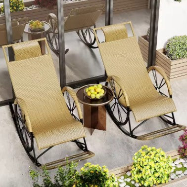 Fauteuil rotin à bascule