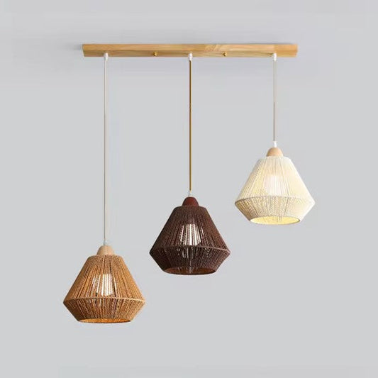 Suspension rotin trio moderne