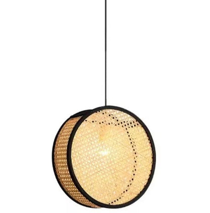 Suspension rotin et bambou moderne